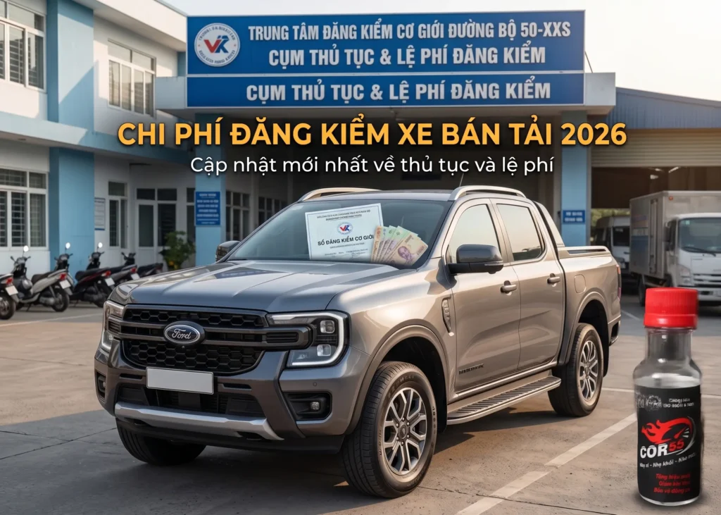 Chi phí đăng kiểm xe bán tải mới nhất 2026