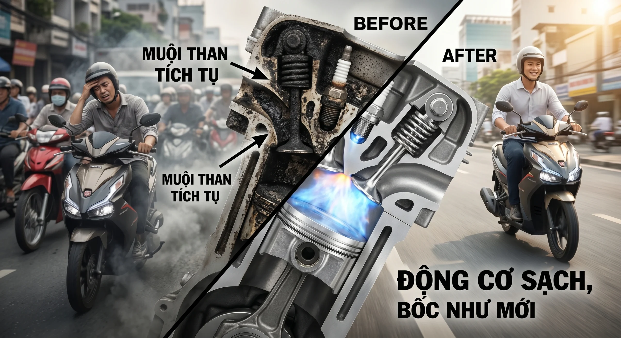 dung dịch vệ sinh buồng đốt honda COR55