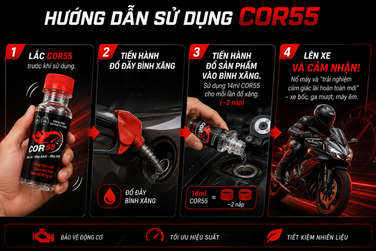 Hướng dẫn sử dụng phụ gia xăng dành cho e10