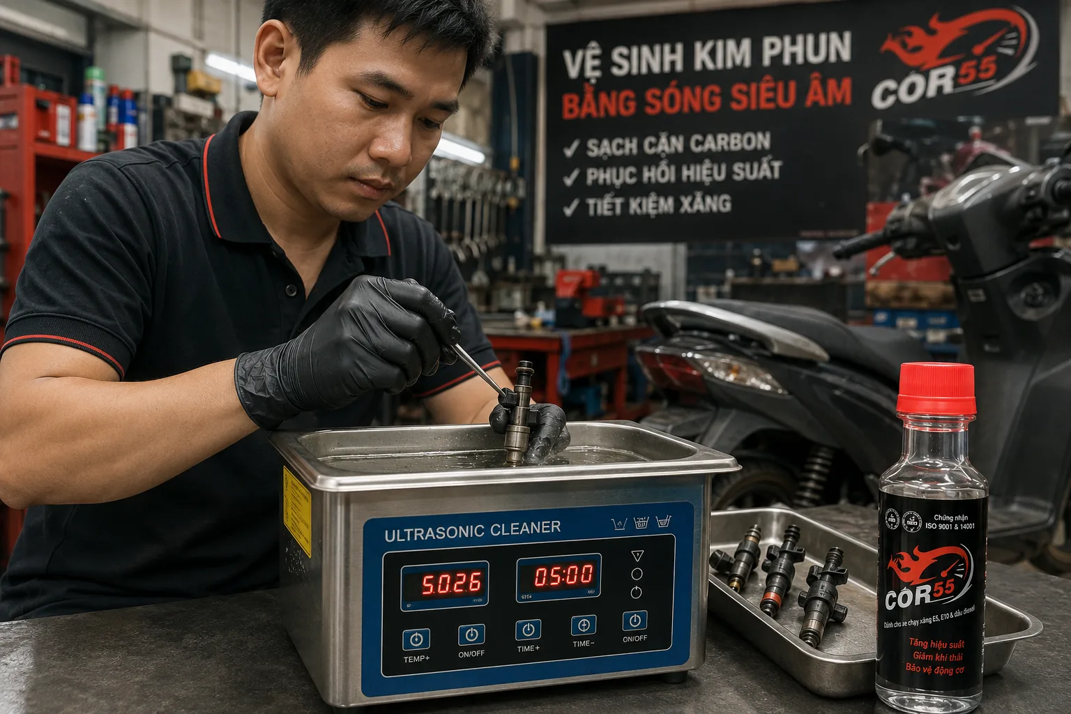 Bao lâu vệ sinh kim phun xe máy FI_